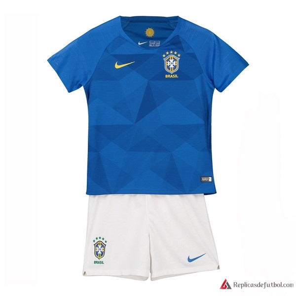 Camiseta Seleccion Brasil Niño Segunda equipacións 2018 Azul